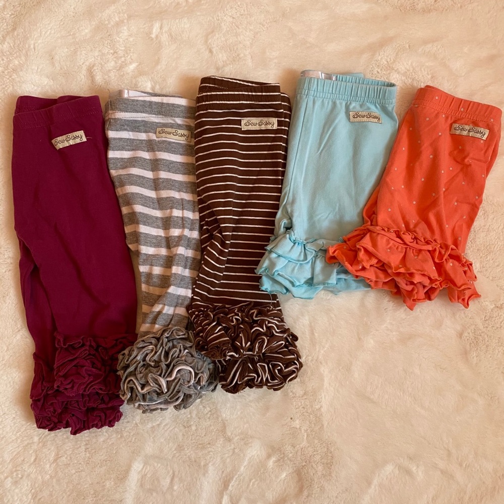 Sew sassy ruffle capris/shortie bundle sz 2